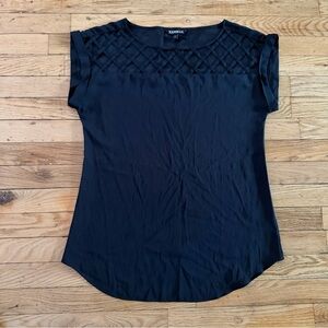 Black Blouse with Interlacing/Cutouts from Express